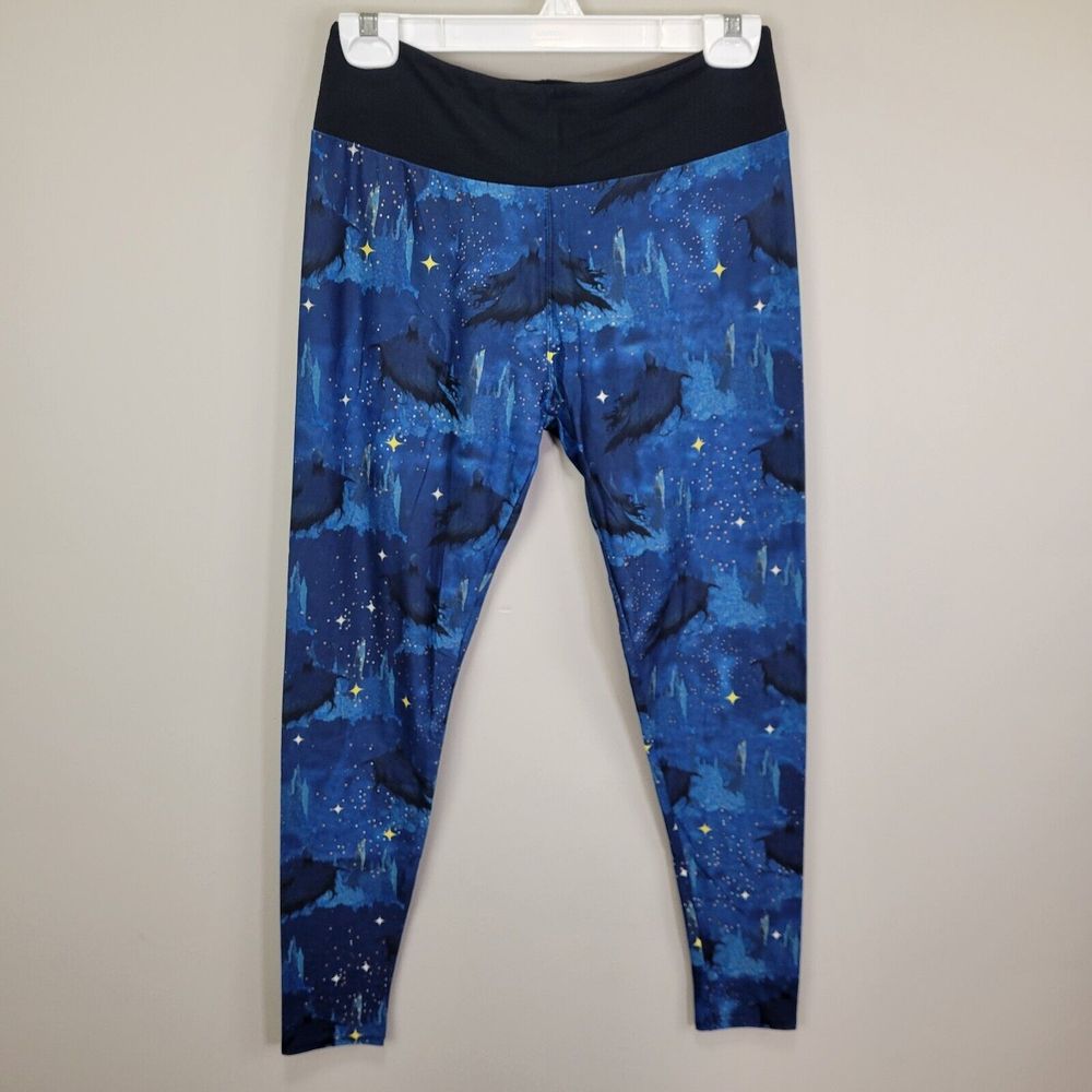 Midnight Skies Polyester Spandex Ankle Leggings One Size Fits All